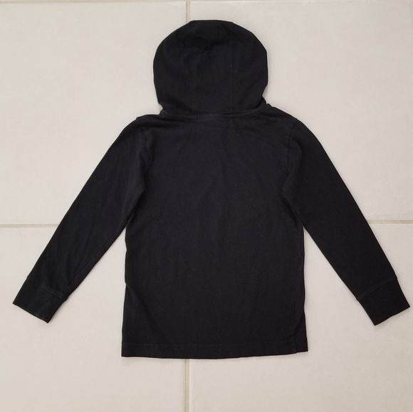 Nike Camo Swoosh Little Boys Black Long Sleeve Hooded Logo Tee Shirt M 5-6yrs - Picture 5 of 10